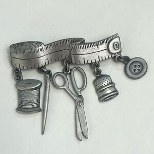 JJ Crafter Brooch Sewing Quilting Seamstress Charms